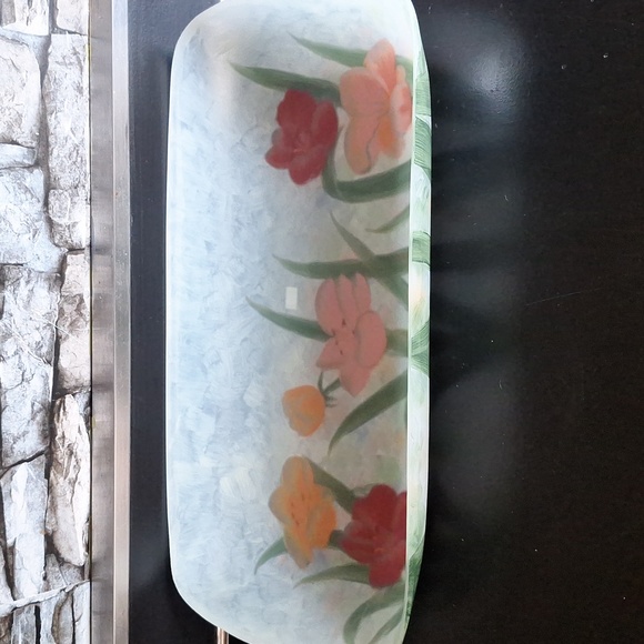 Block Crystal Meadowlark Floral Platter Dish - Picture 5 of 5